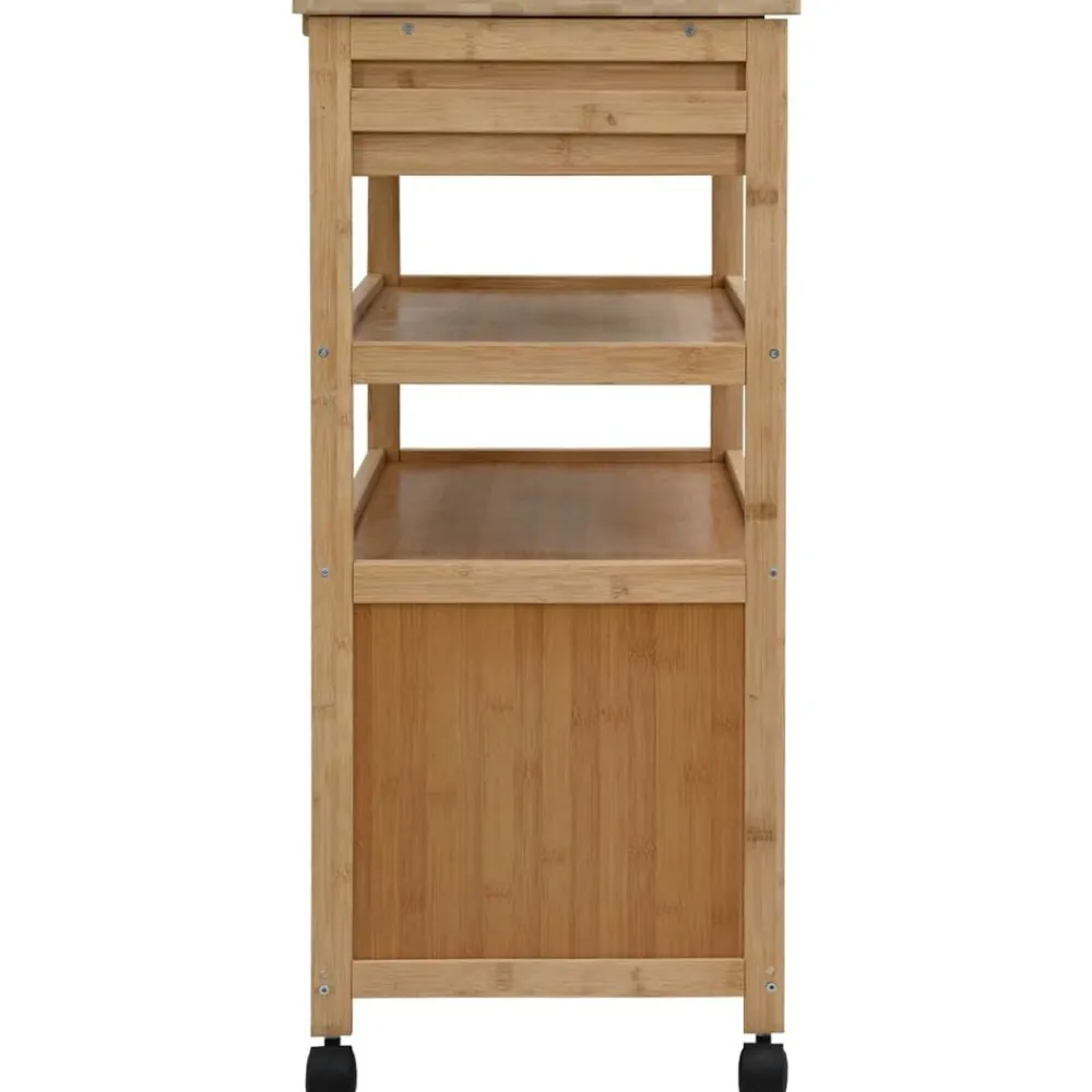 vidaXL Carros E Islas-Carrito de cocina con ruedas Natural 59,5 x 36 x 82 cm Bambú