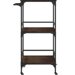vidaXL Carrito de cocina madera ingeniería roble marrón 60,5x50x105cm Marrón roble New