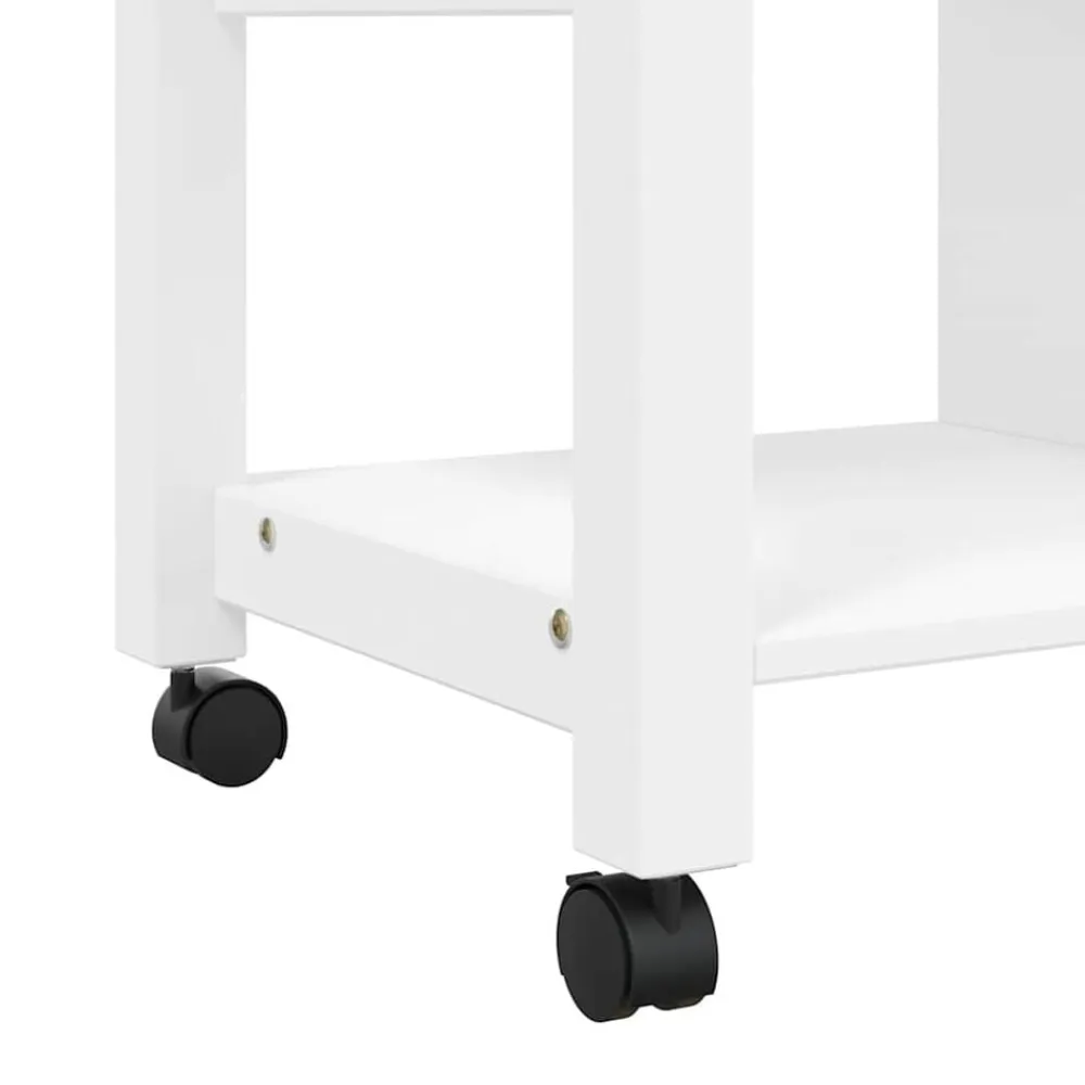 vidaXL Carrito de cocina MONZA madera maciza de pino 84x40x88,5 cm Blanco Outlet