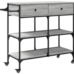 vidaXL Carrito de cocina madera ingeniería 105x42x95 cm Gris sonoma Clearance