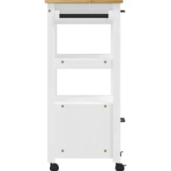 vidaXL Carrito de cocina MONZA madera maciza de pino 48x40x88,5 cm Blanco Best
