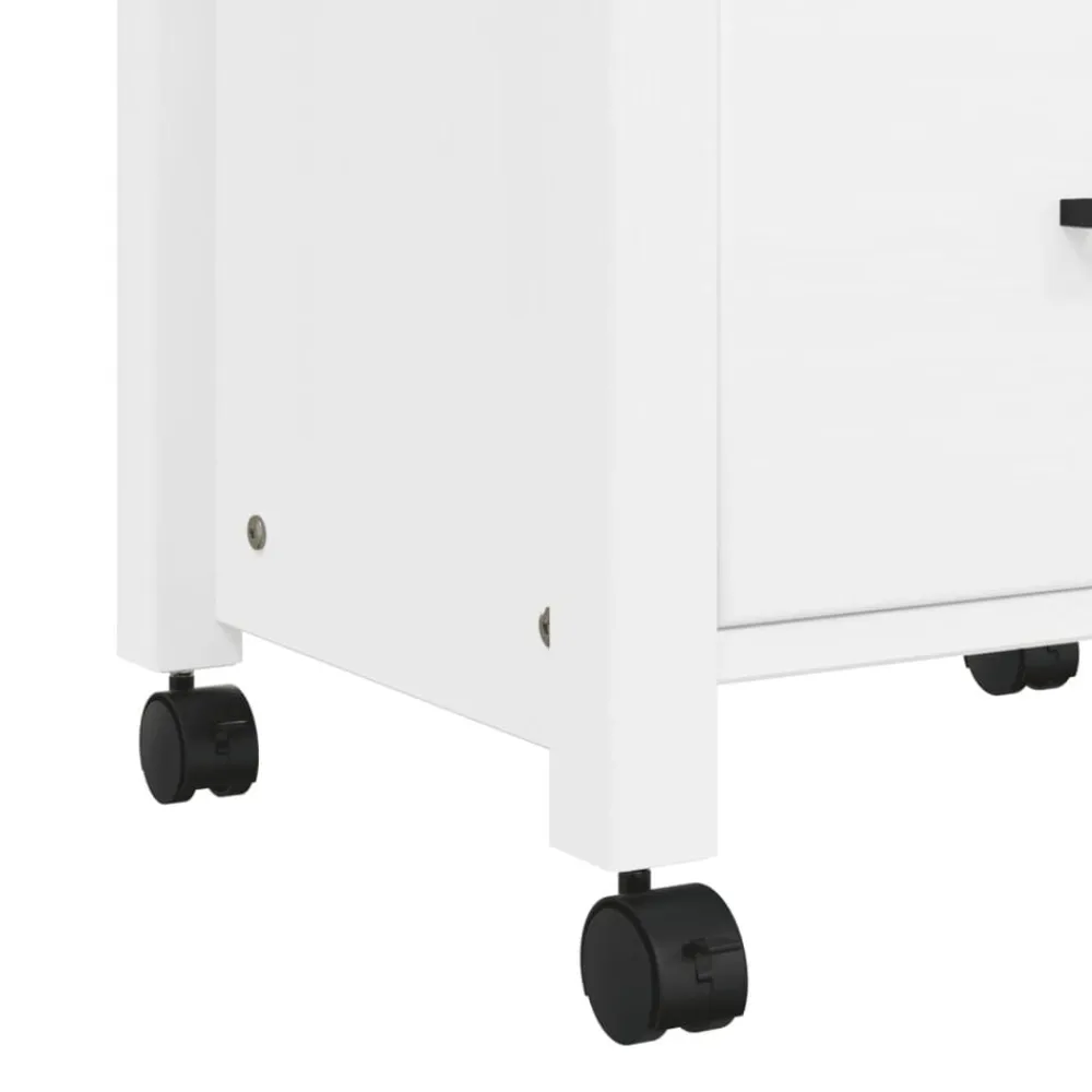 vidaXL Carrito de cocina MONZA madera maciza de pino 48x40x88,5 cm Blanco Best