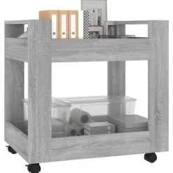vidaXL Carrito de escritorio contrachapada 60x45x60 cm Gris sonoma Hot