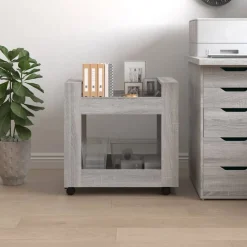 vidaXL Carrito de escritorio contrachapada 60x45x60 cm Gris sonoma Hot