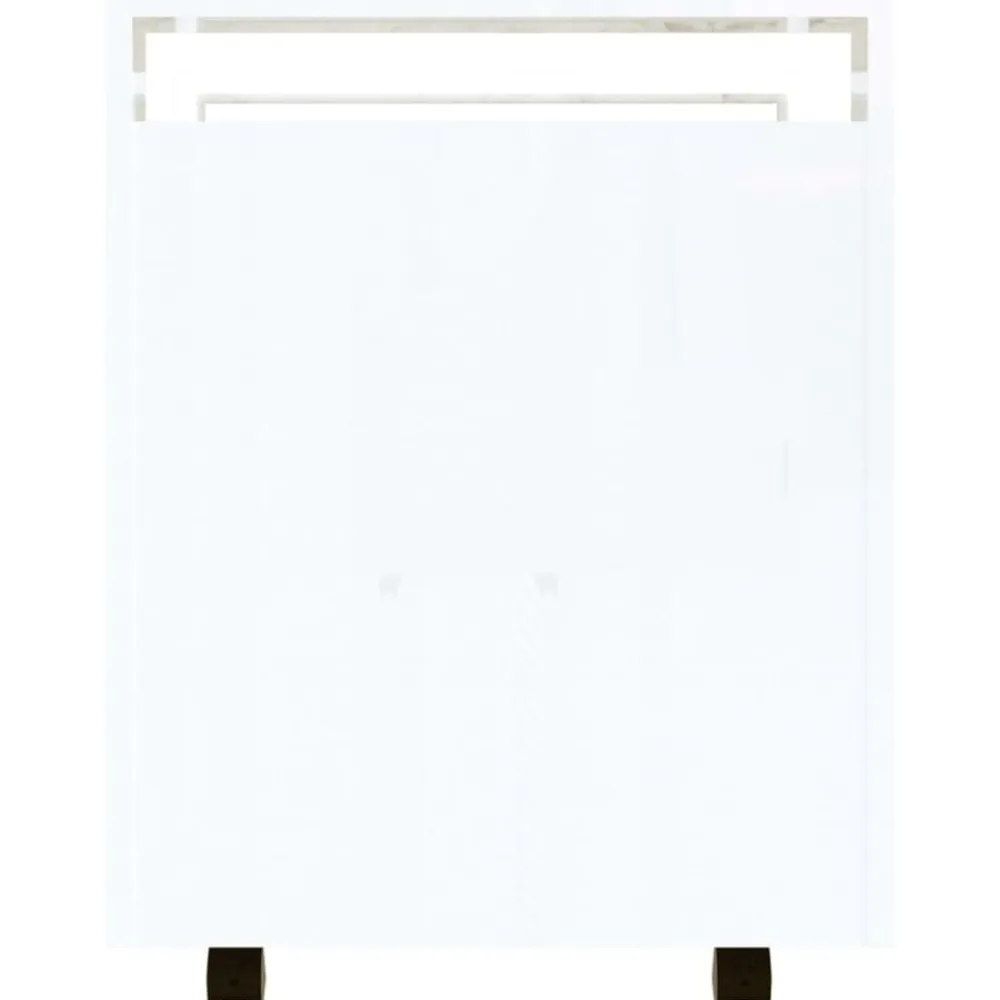vidaXL Carros E Islas-Carrito de escritorio contrachapada blanco brillo 60x45x60 cm