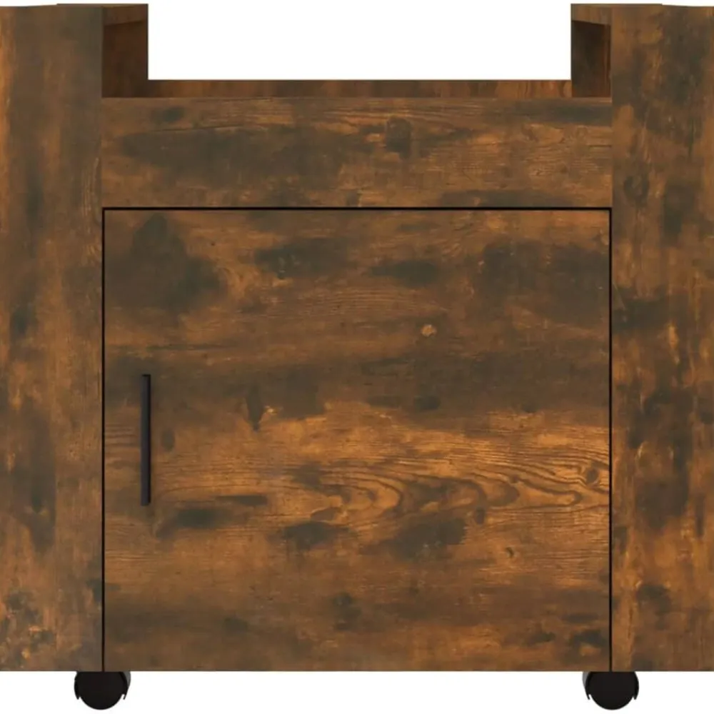 vidaXL Carrito de escritorio contrachapada 60x45x60 cm Roble ahumado Sale