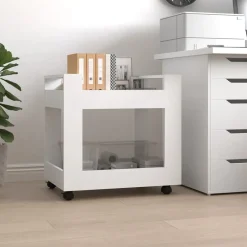 vidaXL Carrito de escritorio madera contrachapada 60x45x60 cm Blanco Online