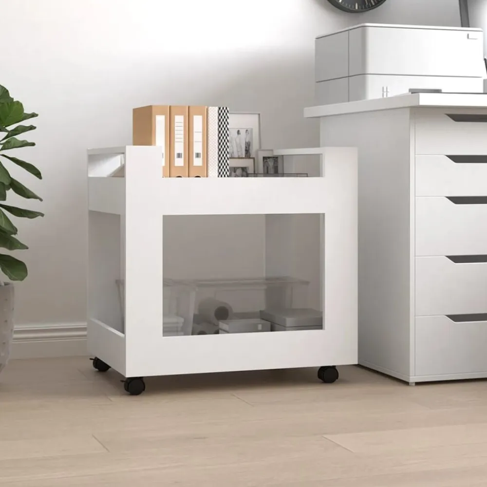 vidaXL Carrito de escritorio madera contrachapada 60x45x60 cm Blanco Online