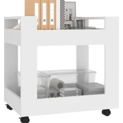 vidaXL Carrito de escritorio madera contrachapada 60x45x60 cm Blanco Online