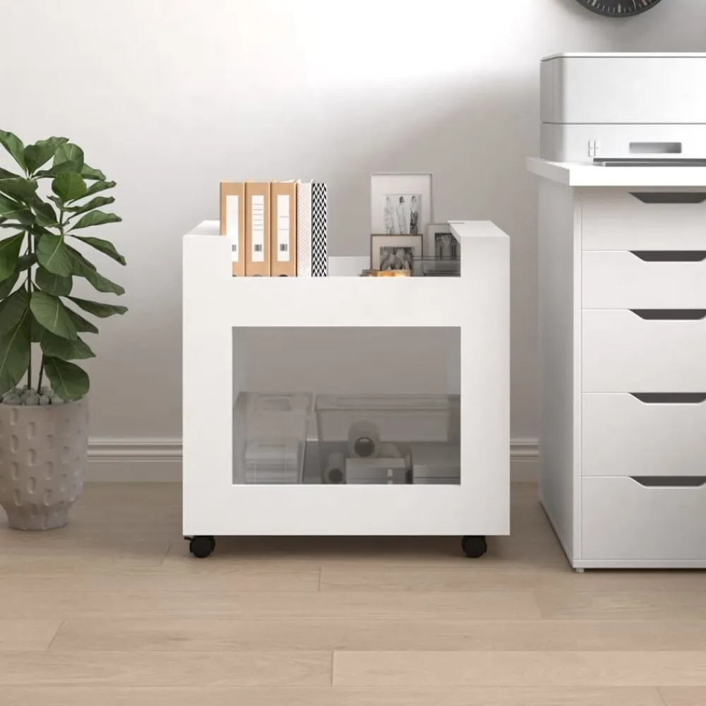 vidaXL Carrito de escritorio madera contrachapada 60x45x60 cm Blanco Online