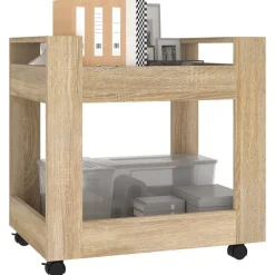 vidaXL Carros E Islas-Carrito de escritorio contrachapada 60x45x60 cm