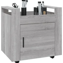 vidaXL Carros E Islas-Carrito de escritorio contrachapada 60x45x60 cm