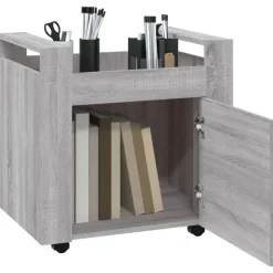vidaXL Carros E Islas-Carrito de escritorio contrachapada 60x45x60 cm
