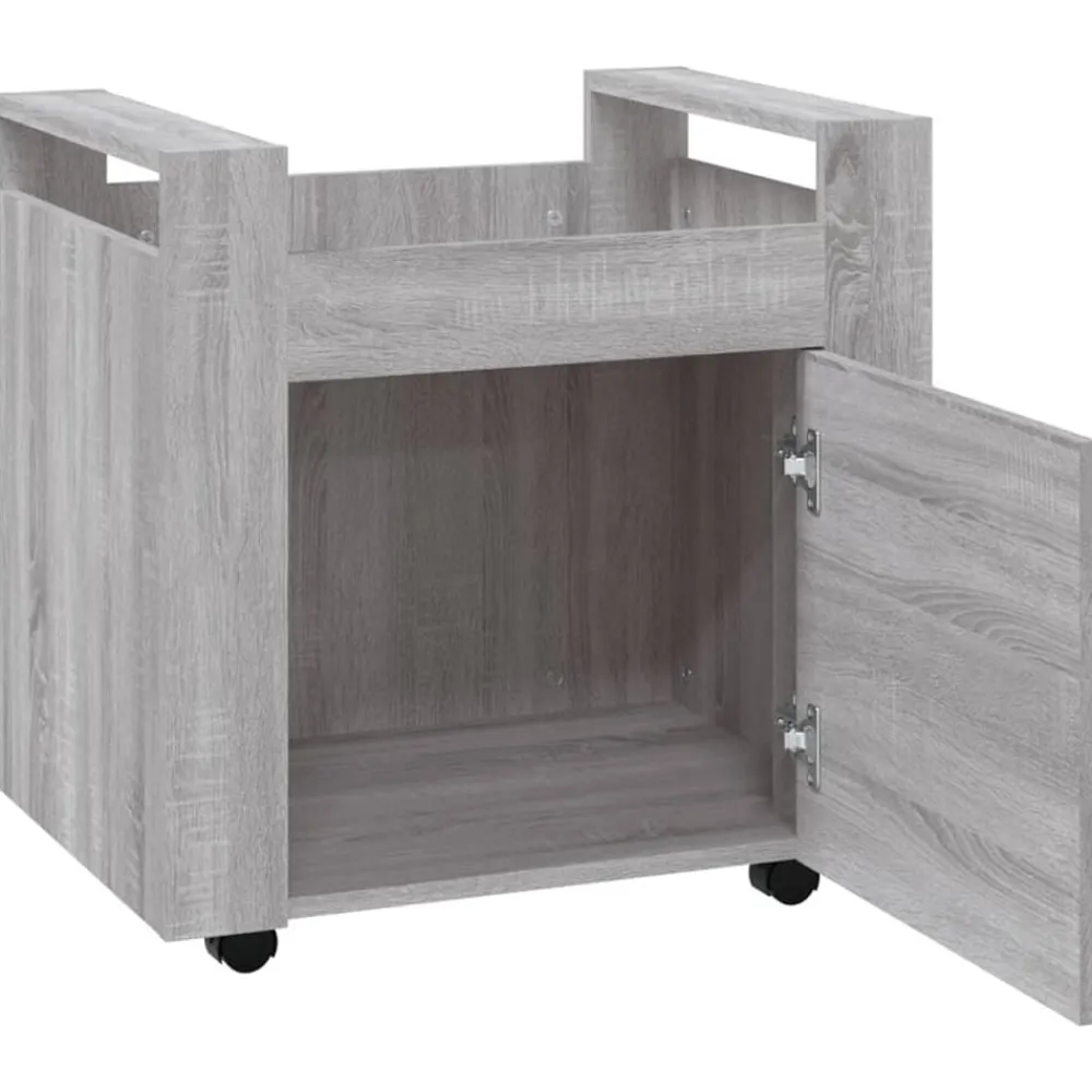 vidaXL Carros E Islas-Carrito de escritorio contrachapada 60x45x60 cm