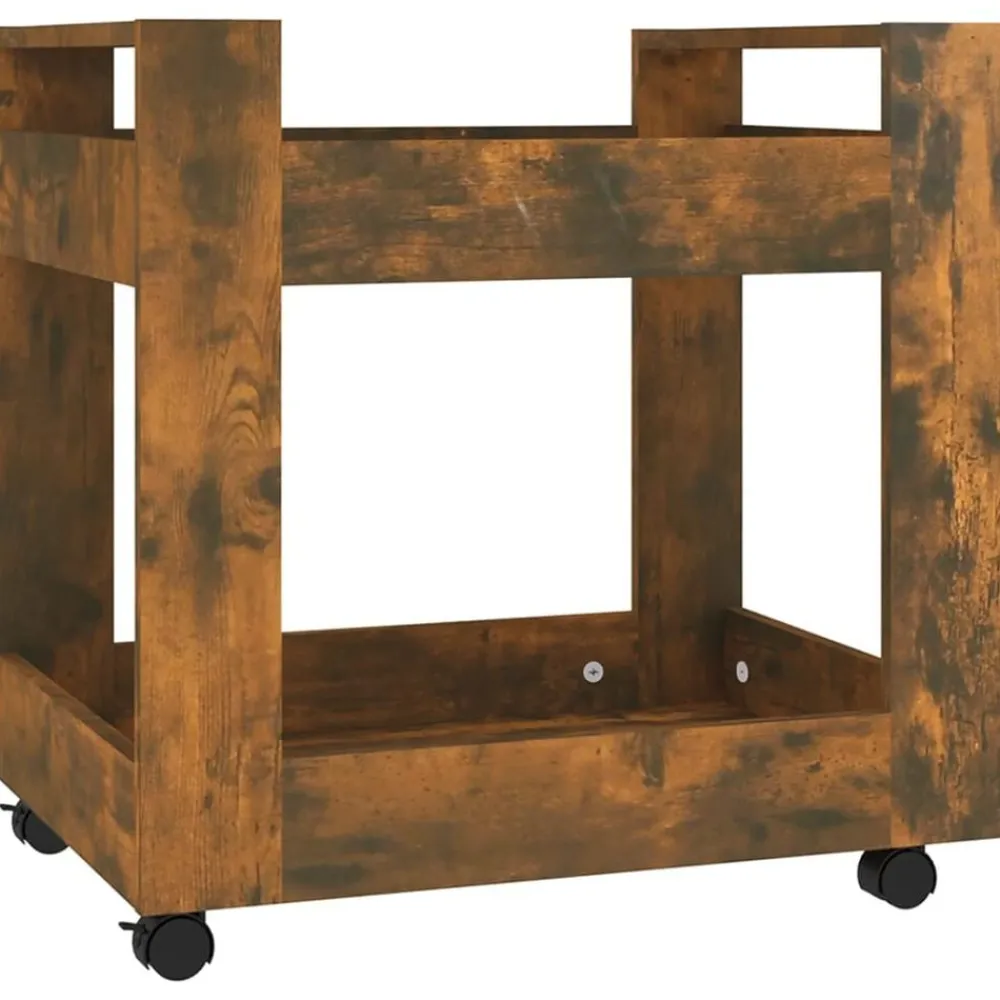 vidaXL Carrito de escritorio contrachapada 60x45x60 cm Roble ahumado Best