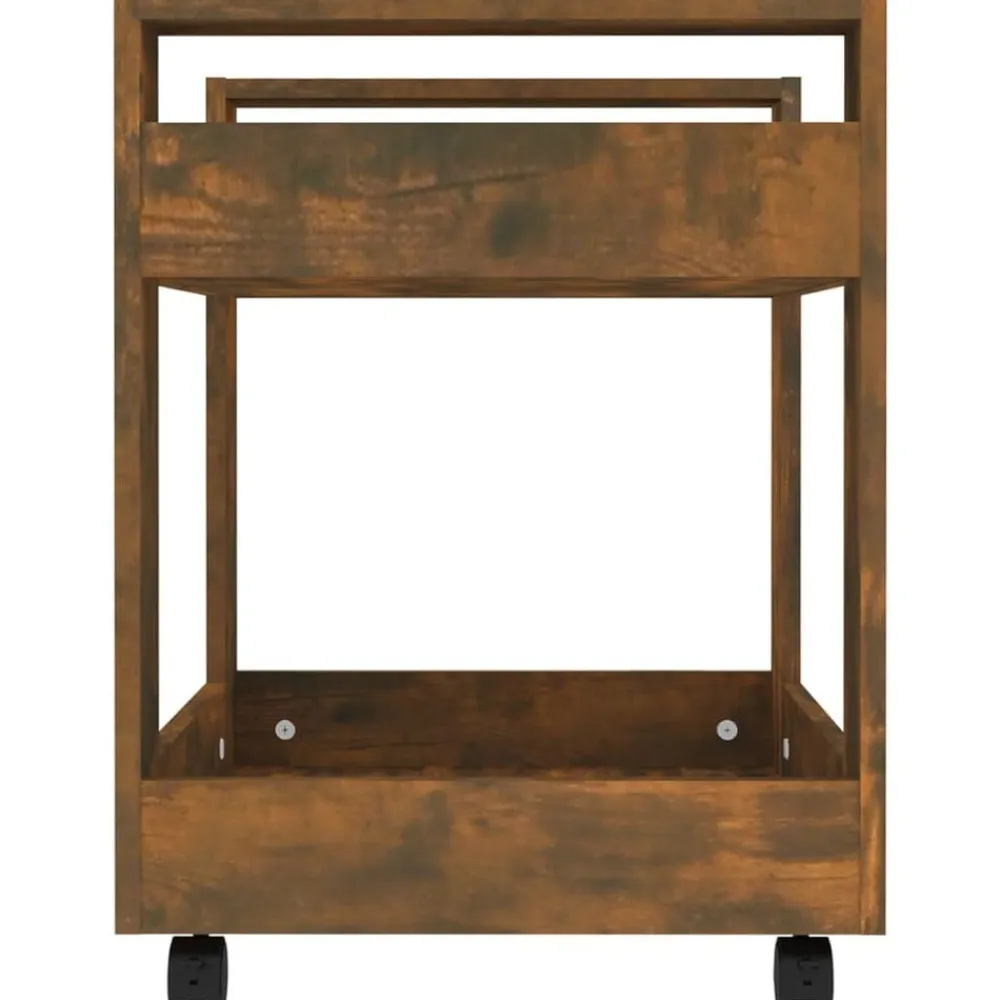 vidaXL Carrito de escritorio contrachapada 60x45x60 cm Roble ahumado Best