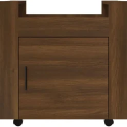 vidaXL Carrito de escritorio contrachapada marrón roble 60x45x60 cm Marrón roble New
