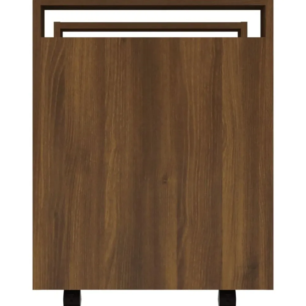vidaXL Carrito de escritorio contrachapada marrón roble 60x45x60 cm Marrón roble New