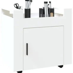 vidaXL Carrito de escritorio madera contrachapada 60x45x60 cm Blanco Discount