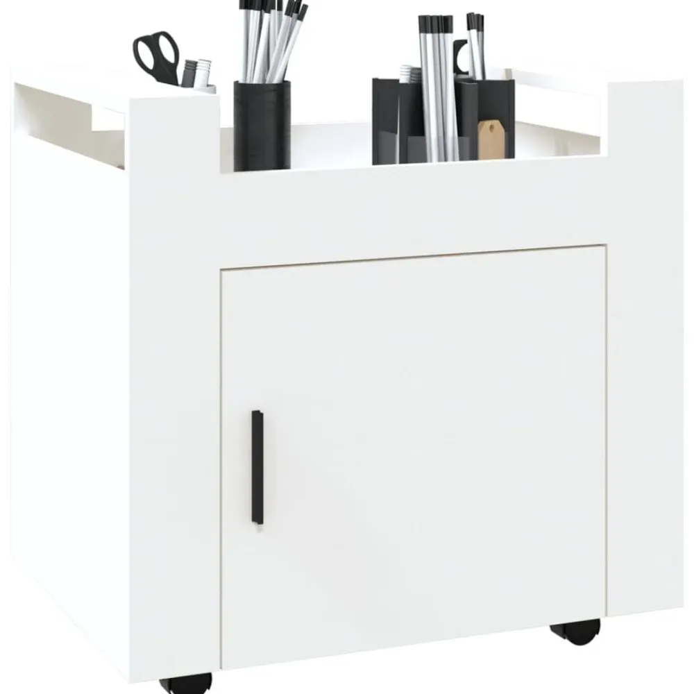 vidaXL Carrito de escritorio madera contrachapada 60x45x60 cm Blanco Discount