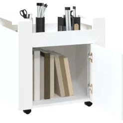 vidaXL Carrito de escritorio madera contrachapada 60x45x60 cm Blanco Discount