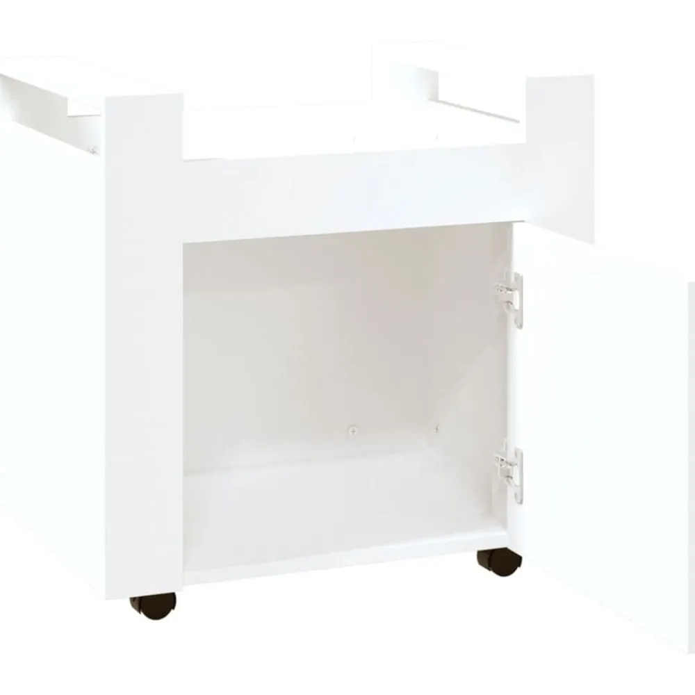 vidaXL Carrito de escritorio madera contrachapada 60x45x60 cm Blanco Discount