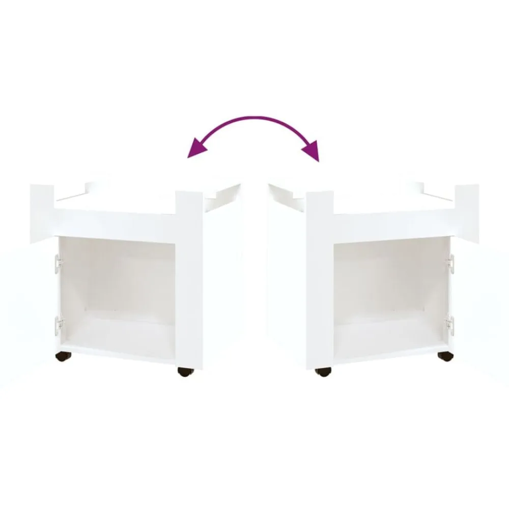vidaXL Carrito de escritorio madera contrachapada 60x45x60 cm Blanco Discount