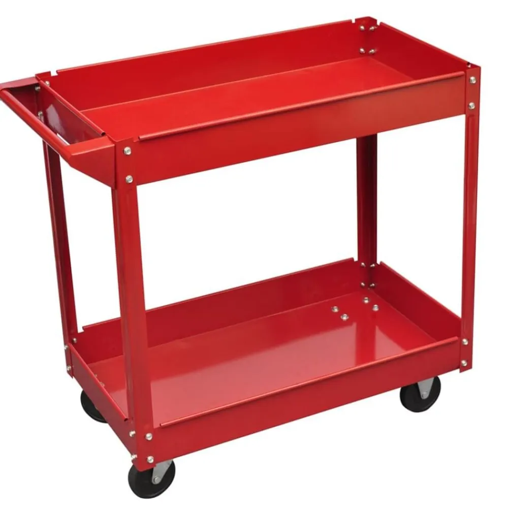 vidaXL Carrito de herramientas de taller rojo 100 kg