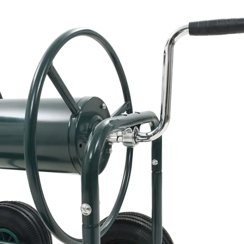 vidaXL Accesorios De Bricolaje-Carrito de manguera para jardín conector de 1/2" acero 75 m