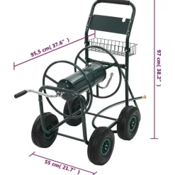 vidaXL Accesorios De Bricolaje-Carrito de manguera para jardín conector de 1/2