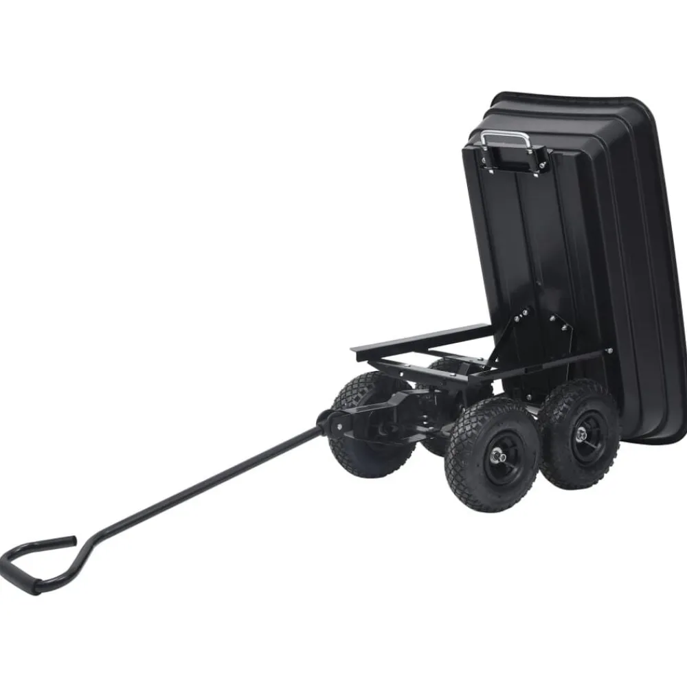 vidaXL Carrito de mano basculante para jardín 300 kg 75 L Negro Sale