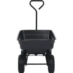 vidaXL Carrito de mano basculante para jardín 300 kg 75 L Negro Sale