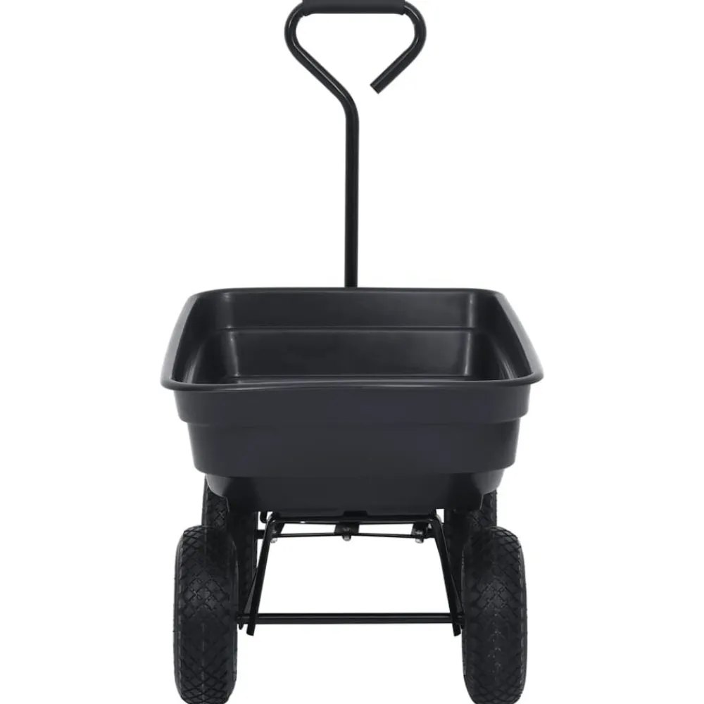 vidaXL Carrito de mano basculante para jardín 300 kg 75 L Negro Sale