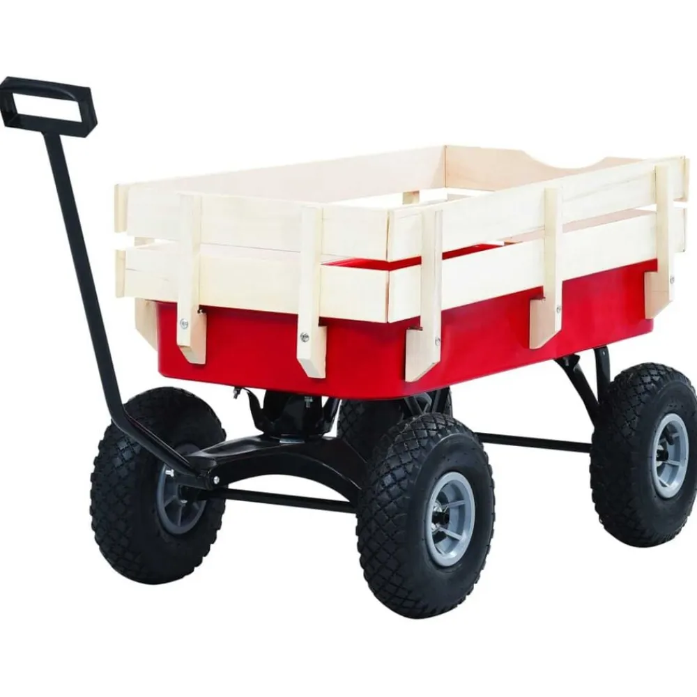 vidaXL Carrito de mano de jardín rojo 150 kg Discount