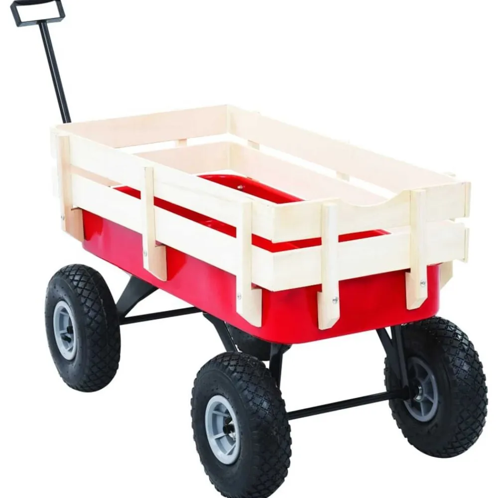 vidaXL Carrito de mano de jardín rojo 150 kg Discount