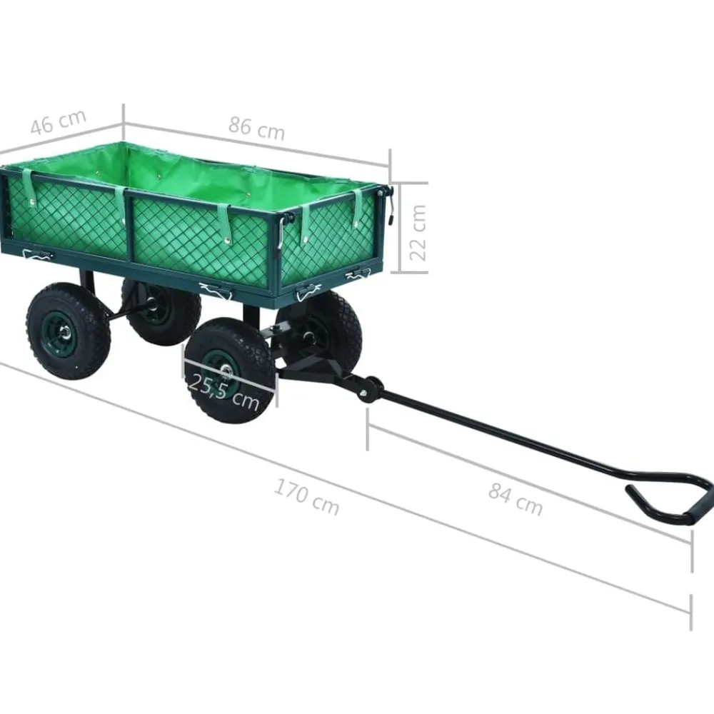 vidaXL Carrito de mano de jardín 250 kg Verde Best