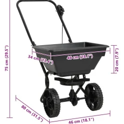 vidaXL Carrito de mano esparcidor de sal PVC y acero 80x46x75 cm 15 L Online