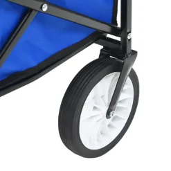 vidaXL Carrito de mano plegable de acero con capota Azul Hot