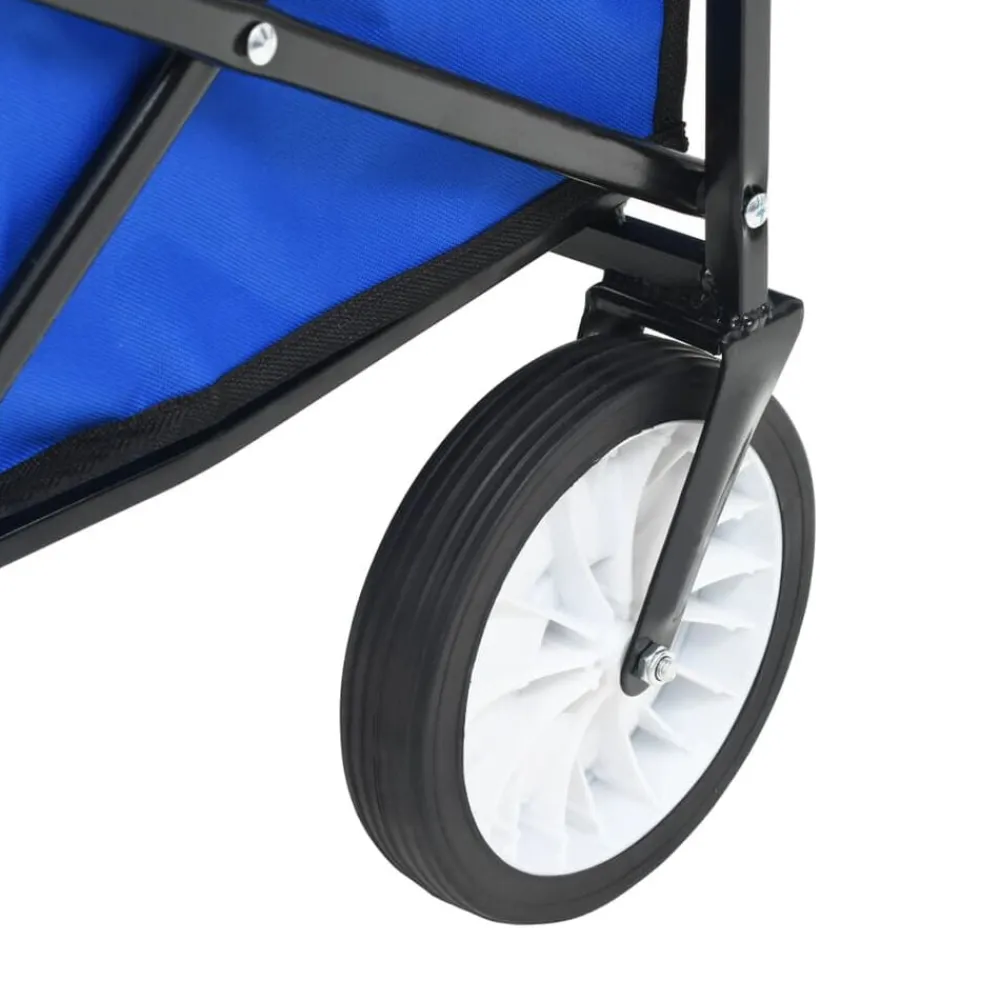 vidaXL Carrito de mano plegable de acero con capota Azul Hot