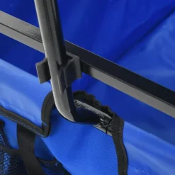 vidaXL Carrito de mano plegable de acero con capota Azul Hot