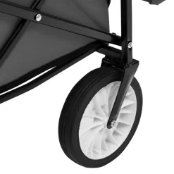 vidaXL Carrito de mano plegable con capota acero gris New