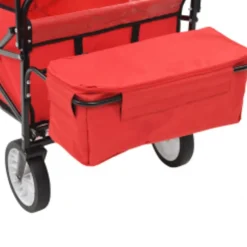vidaXL Carrito de mano plegable de acero con capota Rojo Discount