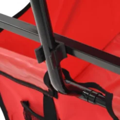vidaXL Carrito de mano plegable de acero con capota Rojo Discount