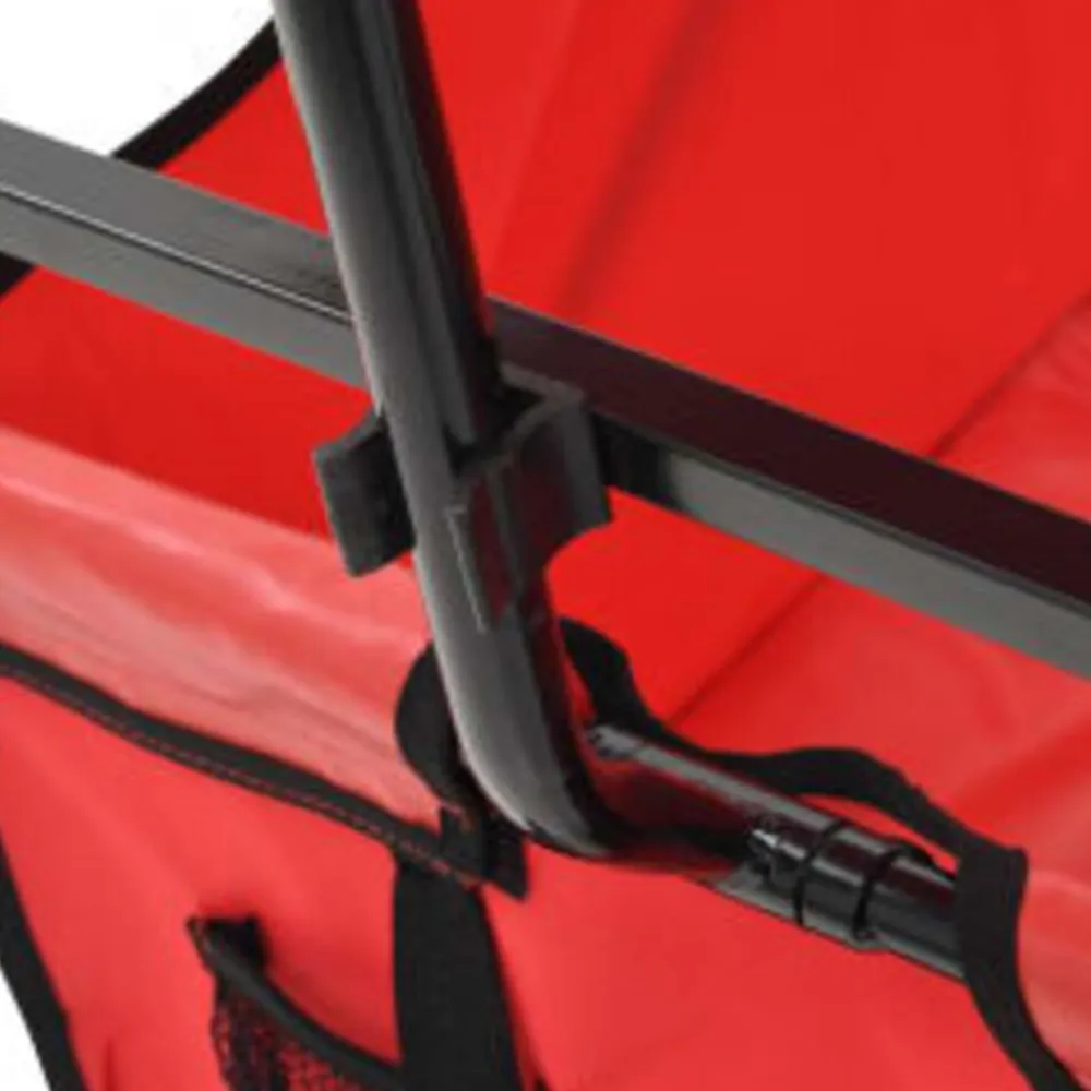 vidaXL Carrito de mano plegable de acero con capota Rojo Discount