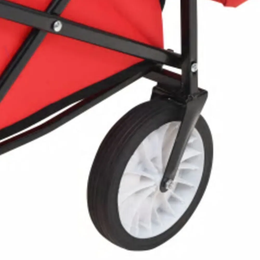vidaXL Carrito de mano plegable de acero con capota Rojo Discount