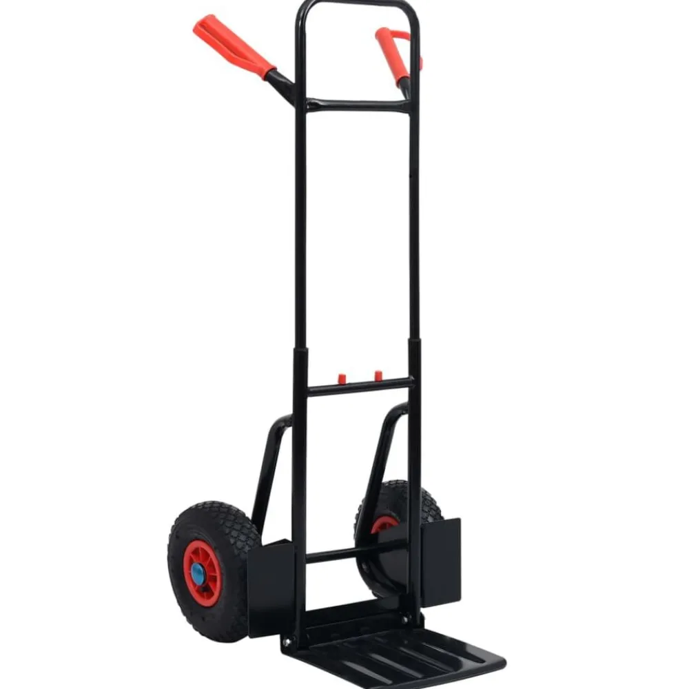vidaXL Carrito de mano telescópico 200 kg negro y rojo Best