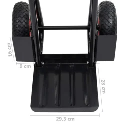 vidaXL Carrito de mano telescópico 200 kg negro y rojo Best