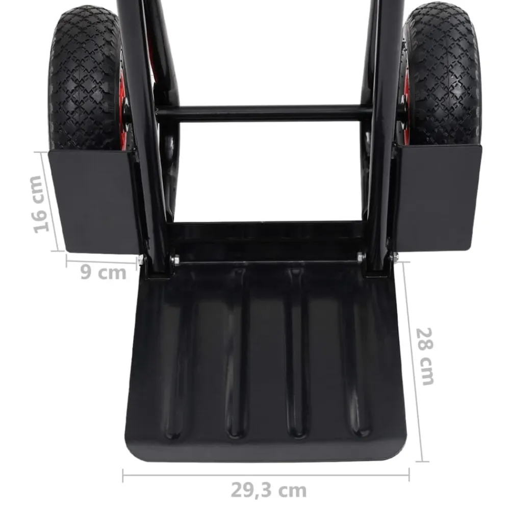 vidaXL Carrito de mano telescópico 200 kg negro y rojo Best