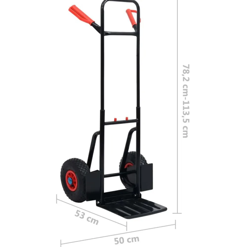 vidaXL Carrito de mano telescópico 200 kg negro y rojo Best