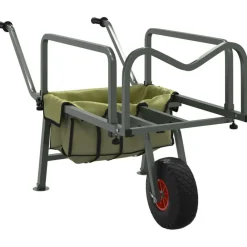 vidaXL Actividades Al Aire Libre-Carrito de pesca con rueda acero recubrimiento en polvo verde